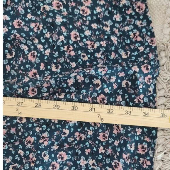 Shoshanna Colten Tie-Neck Blouson Dress in Pine/Blush, sz 12 - Picture 15 of 16